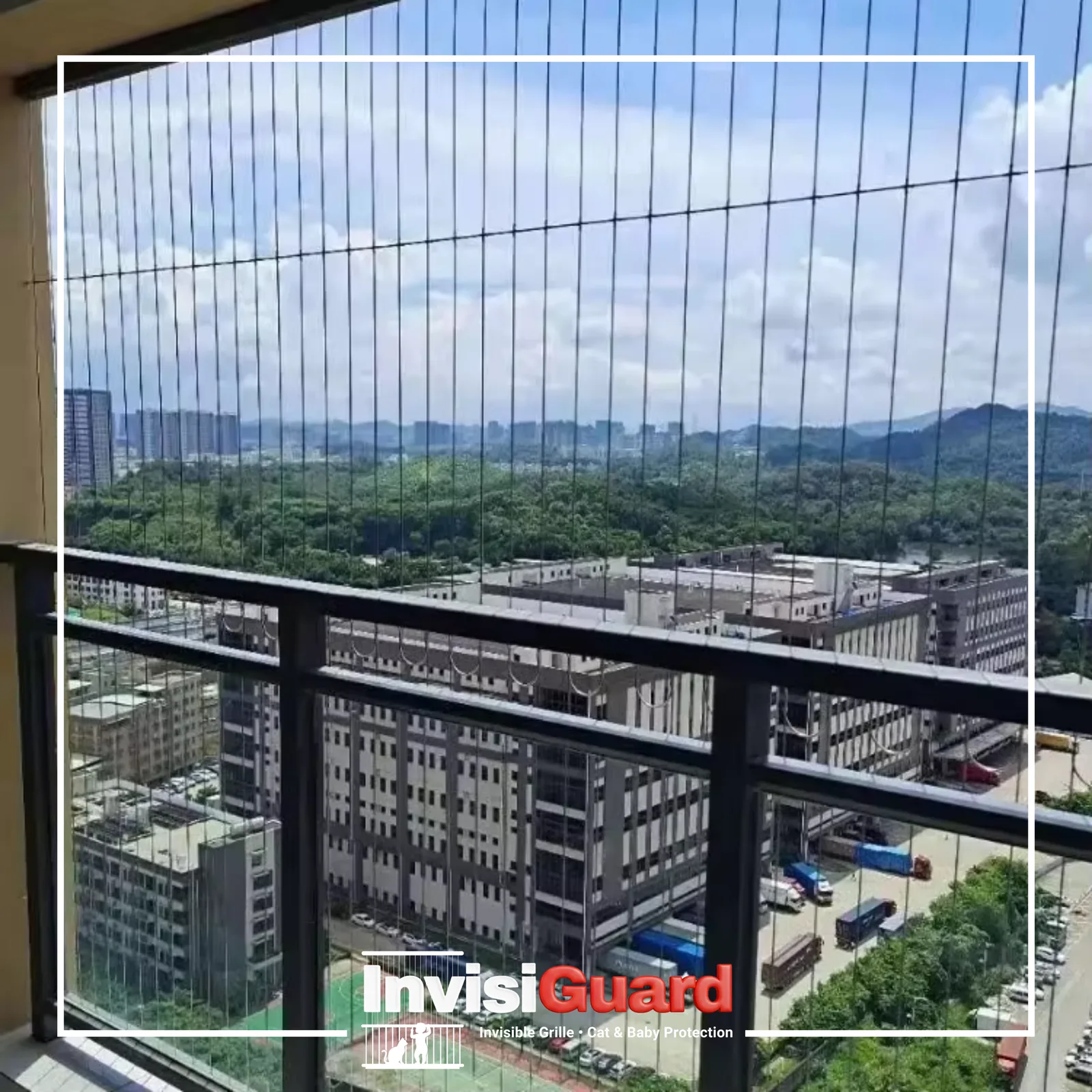 Invisible grille Kuala Lumpur apartment balcony example